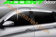 Дефлекторы боковых окон [A495](ХРОМ) для Hyundai Accent New(AutoClover)